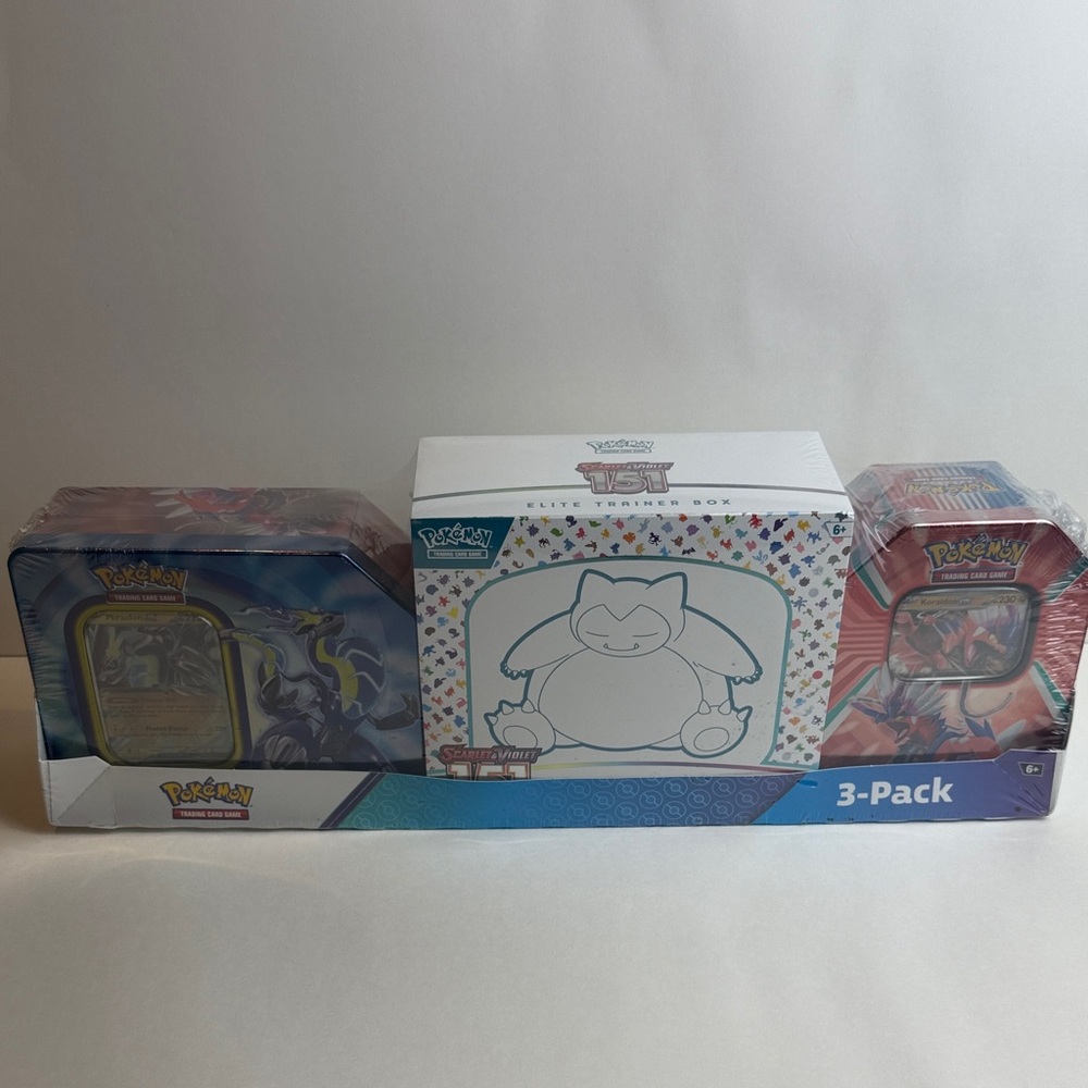 Pokémon Scarlet & Violet 151 Snorlax Elite Trainer Box 3-Pack Set Factory Sealed